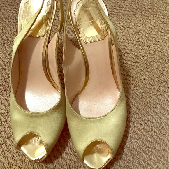 Christian Dior Satin Green Sandals 5.5 - Picture 1 of 5
